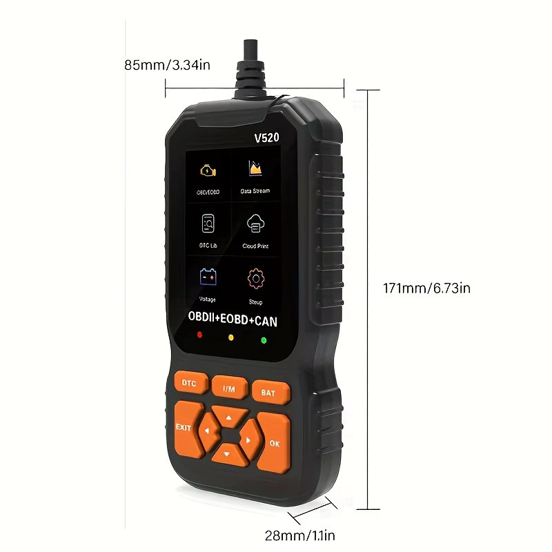 Jexiwe V520 OBD2 Auto-Diagnosescanner in Schwarz mit Echtzeit-Datenübertragung und Fehlercode-Lesegerät für professionelle Reparaturen - Bild 2