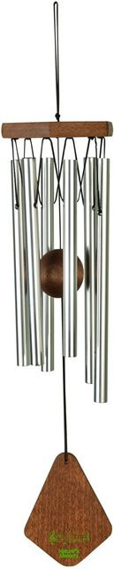 Nature´s Melody Premium Klangspiel aus Aluminium und Buchenholz in Silber, Höhe: 35 cm - Bild 1