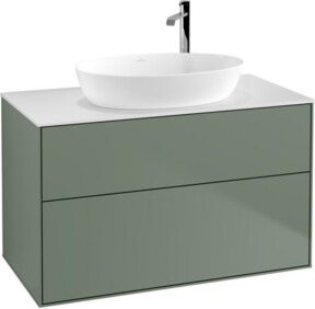 V&B Waschtischunterschrank Finion mit Wandbeleuchtung in Weiß, B: 100 cm, T: 50,1 cm - Bild 1