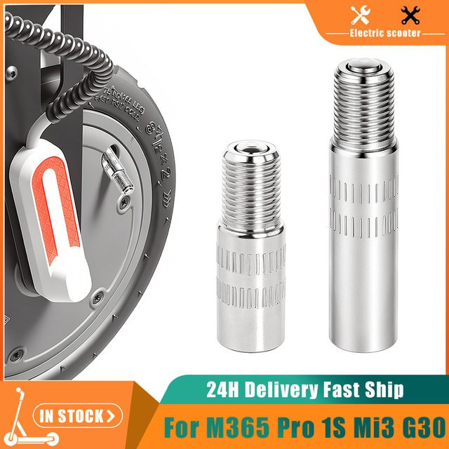Luftventil Adapter Verlängerung für Xiaomi M365 1S Pro Max G30 G30D Elektroroller in Silber - Bild 1