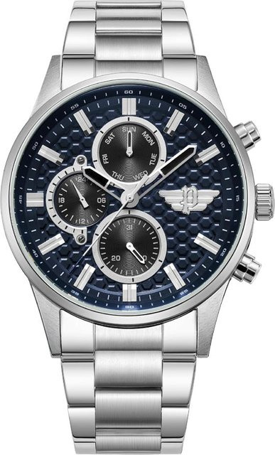 Police Herrenuhr, Quarz, Edelstahl, Blau, 45 mm - Bild 1