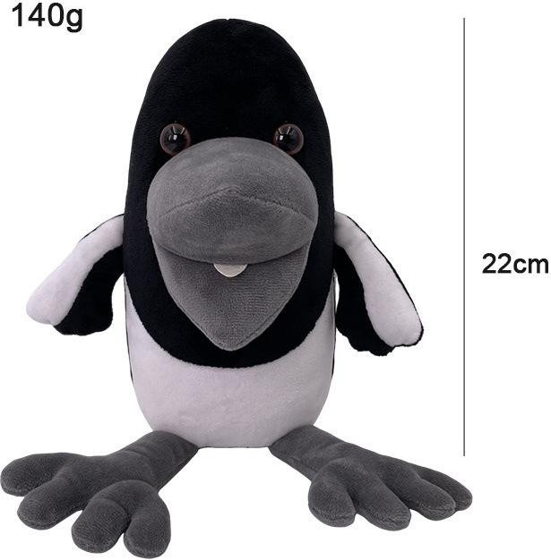 Yiran toy Steve und Maggie Plüschtier, Elster Krähe, 22cm - Bild 1