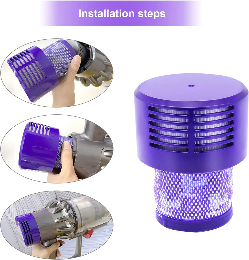 Waschbare Ersatzfilter für Dyson V10 SV12 Cyclone Animal Absolute Total Clean Akku-Staubsauger in Lila - Bild 5