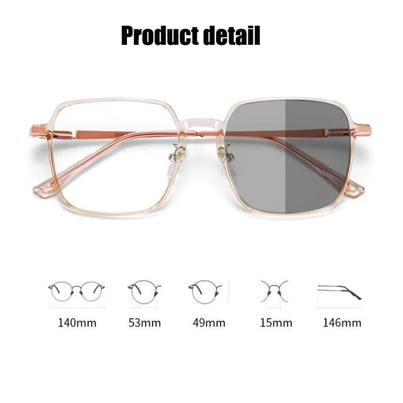 Photochrome Lesebrille Damen, Vollrand, Square, Farbwechsel-Sonnenbrille - Bild 2