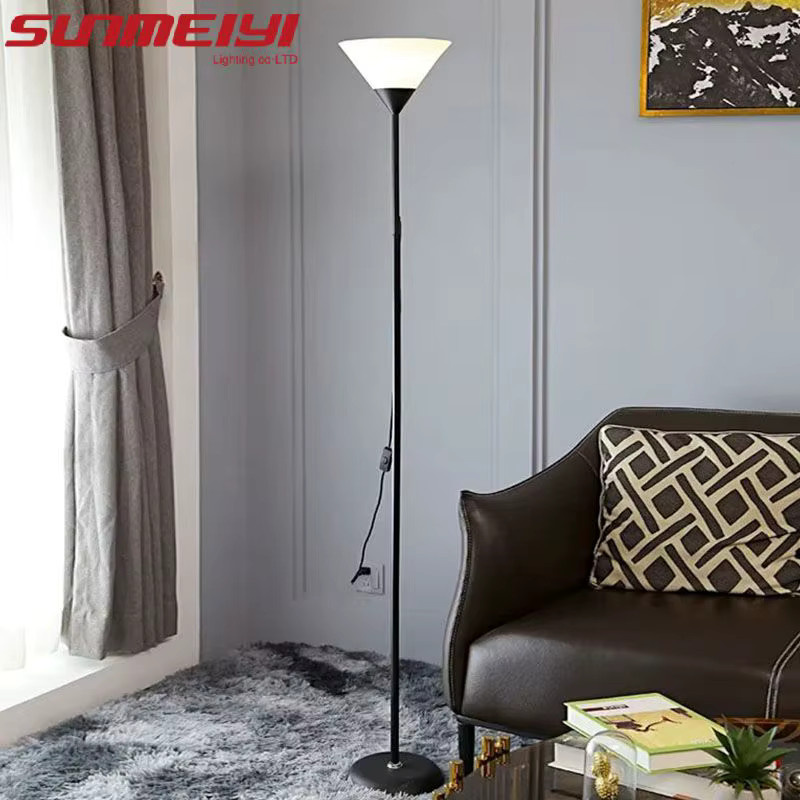 SUNMEIYI Moderne Stehlampe im Nordischen Minimalismus mit E27 Fassung für Wohnzimmer und Schlafzimmer in Weiß oder Schwarz - Bild 2