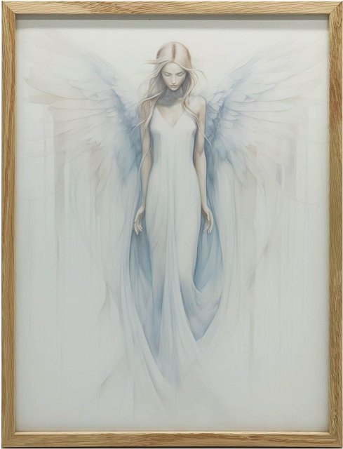 Plakat Anielski Blask Błękitu in Blau mit schwarzem Aluminiumrahmen, B/H: 40 x 50 cm - Bild 1