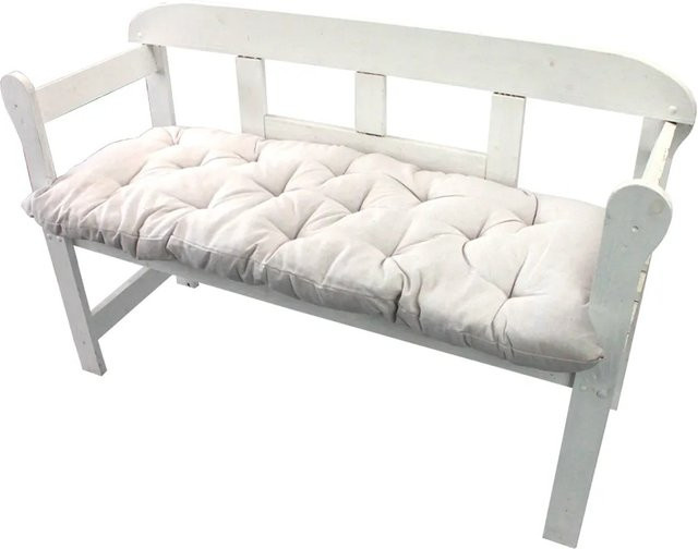 NYVI Bankauflage für Gartenbänke aus Polyester in Weiß, B/T: 140 x 45 cm - Bild 1
