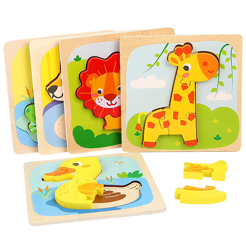Tlewj Montessori Holz Puzzle, Tiere, Bunt / Mehrfarbig - Bild 2