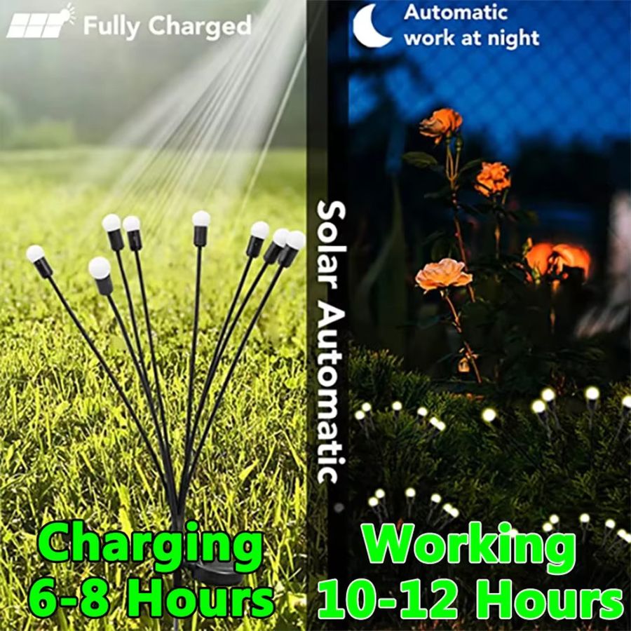 Heinast LED Solar-Gartenleuchten Glühwürmchen-Lichter warm wasserdicht für Terrasse und Garten - Bild 3