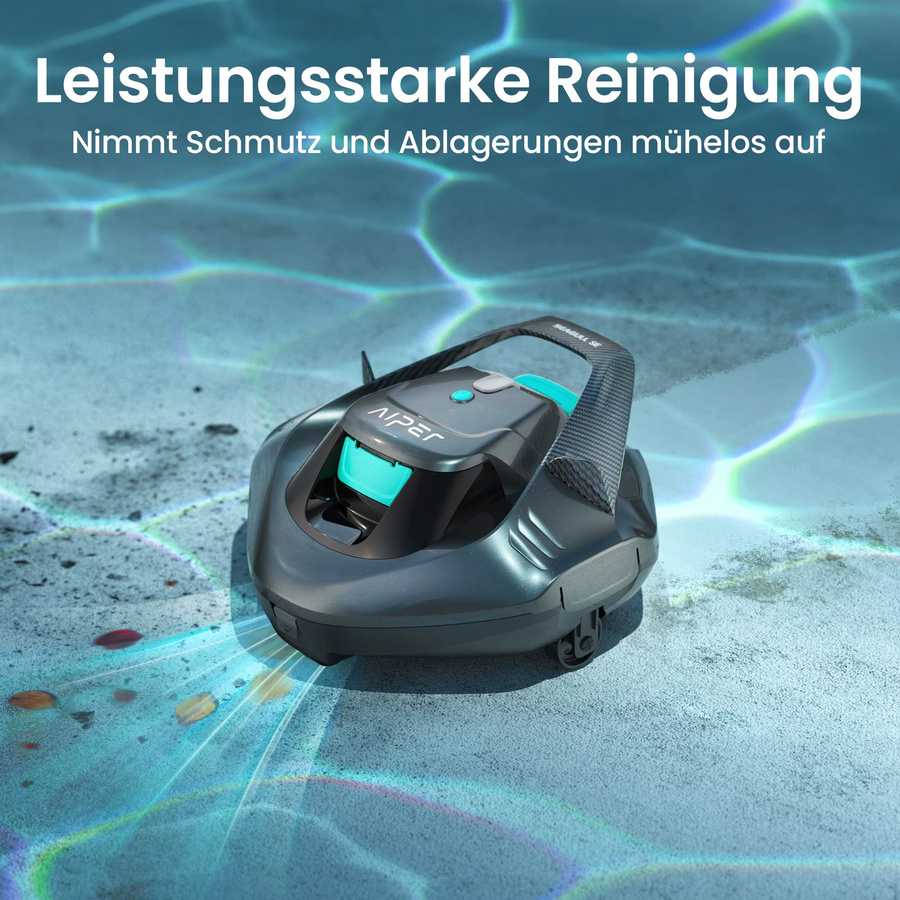 Aiper Generalüberholter Schwimmender Kabelloser Poolreiniger Roboter-Poolsauger in Schwarz mit LED-Anzeige und Akkubetrieb für Flache Pools - Bild 2