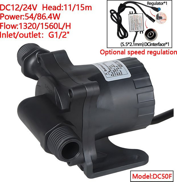 Tragbare Tauchwasserpumpe von xmshxltd mit leisem bürstenlosem Motor, DC12/24 V, IP68 Schutzklasse, Farbe: Schwarz - Bild 1
