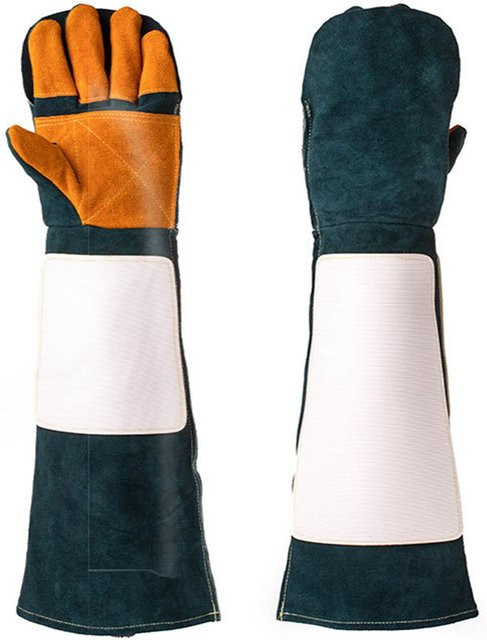 Neoglint Sicherheitshandschuhe aus Leder in Braun – Bissfeste und lange Handschuhe für die Tierhandhabung - Bild 1