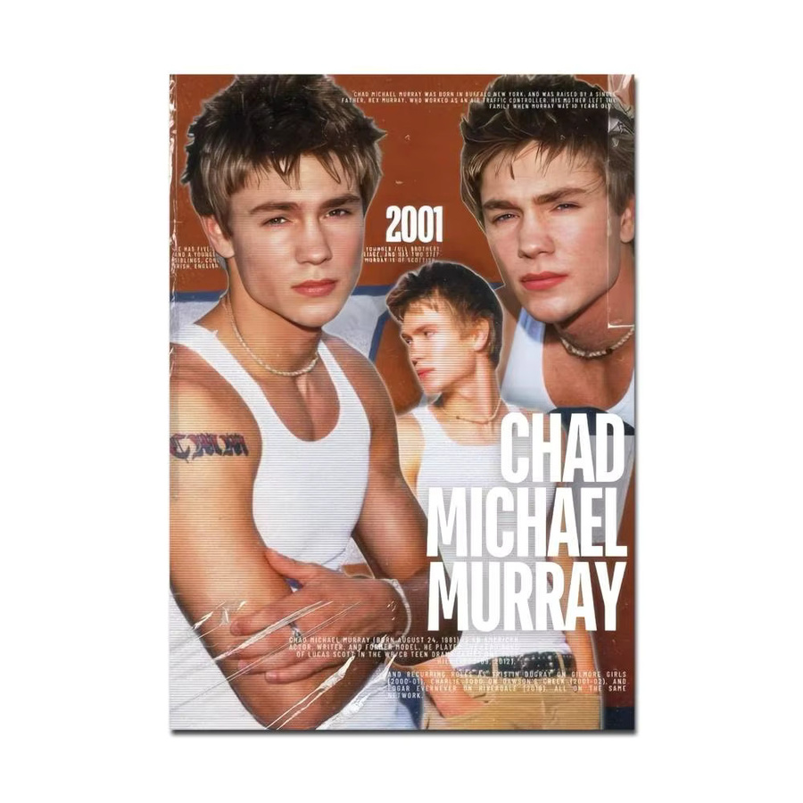 Vintage Poster Chad Michael Murray Wandkunst Retro Portrait Motiv in Mehrfarben - Bild 7