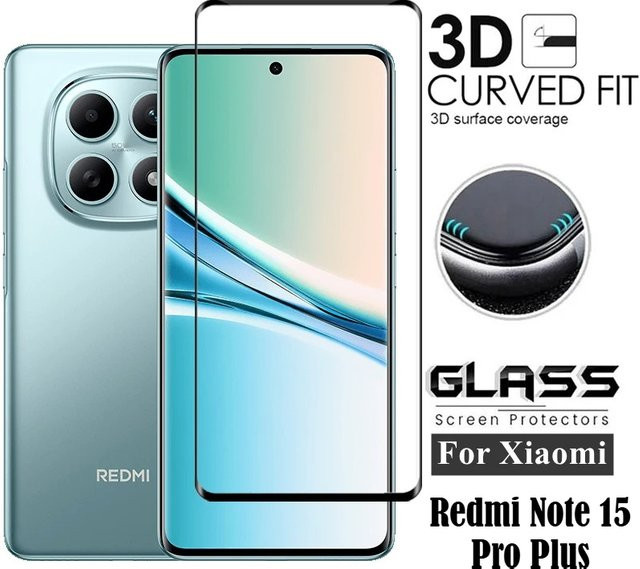 Xiaomi Redmi Note 15 14 13 Pro Plus 5G 3D Vollabdeckung Ultra HD Schutzfolie aus gehärtetem Glas, transparent - Bild 1