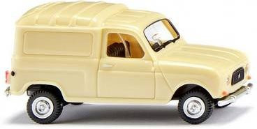 Wiking Modellauto Renault R4 Kastenwagen in Perlweiß, Elfenbein, Schwarz und Schwarzgrau, Maßstab 1:87
