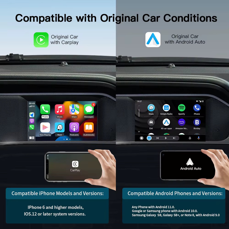 CARABC Kabelloses CarPlay und Android Auto Interface für Mercedes Benz NTG4.5 Modelle in Schwarz - Bild 4