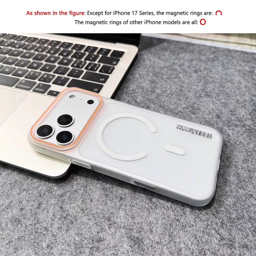 YUEDESHENG Magnetische Slim Hard Case für iPhone 17 Pro Max 16 15 14 13 12 Plus MagSafe kompatibel, Matte durchscheinende Frosted Cover Shell in Weiß und Transparent - Bild 3