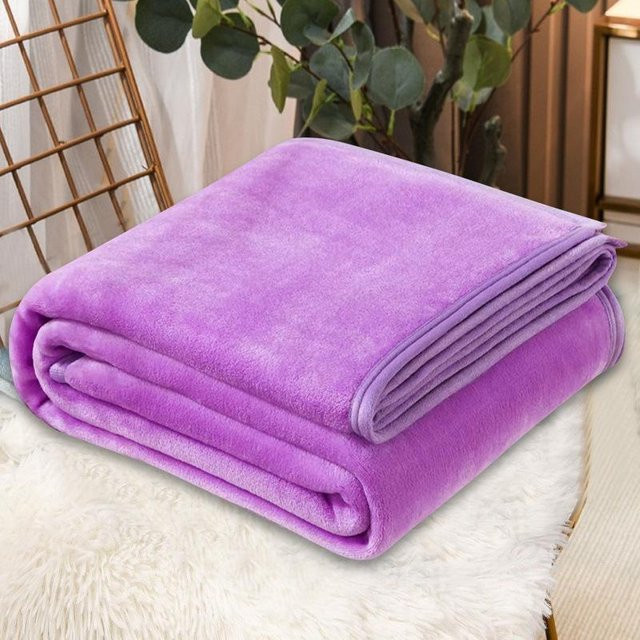 Warme Coral Fleece Flanell Decke von WoW Home in Violett, B/H: 70 x 100 cm - Bild 1