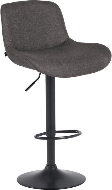 DELUKE Barhocker PONOR höhenverstellbarer Barstuhl aus Samt mit Lehne und 360 Grad Drehbarkeit, Dunkelgrau/Schwarz, B/T/H: 50 x 50 x 85 cm - Bild 1