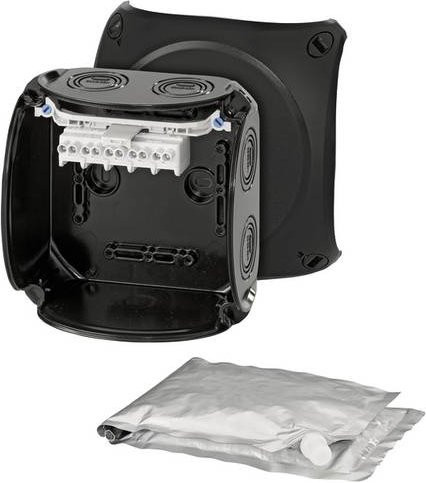 Hensel Abzweigdose 62000104, halogenfrei, plombierbar und witterungsbeständig, schwarz, B: 13,0 cm, T: 13,0 cm - Bild 1