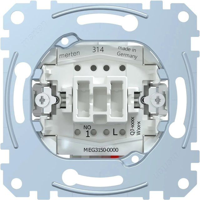 Merten Einsatz Wipptaster Push Button in Weiß aus Metall - Bild 1