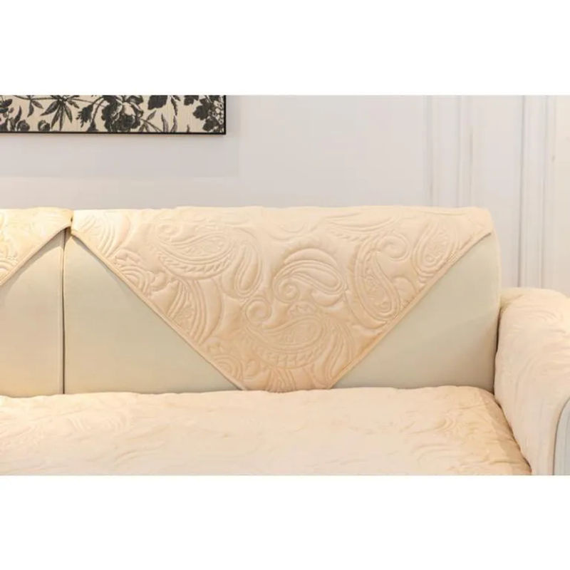 Bestickter Sofakissenbezug aus warmem Kristall-Samt für Herbst und Winter, quadratisch, B/B: 70 x 70 cm, in Grau, Beige oder Weiß - Bild 2