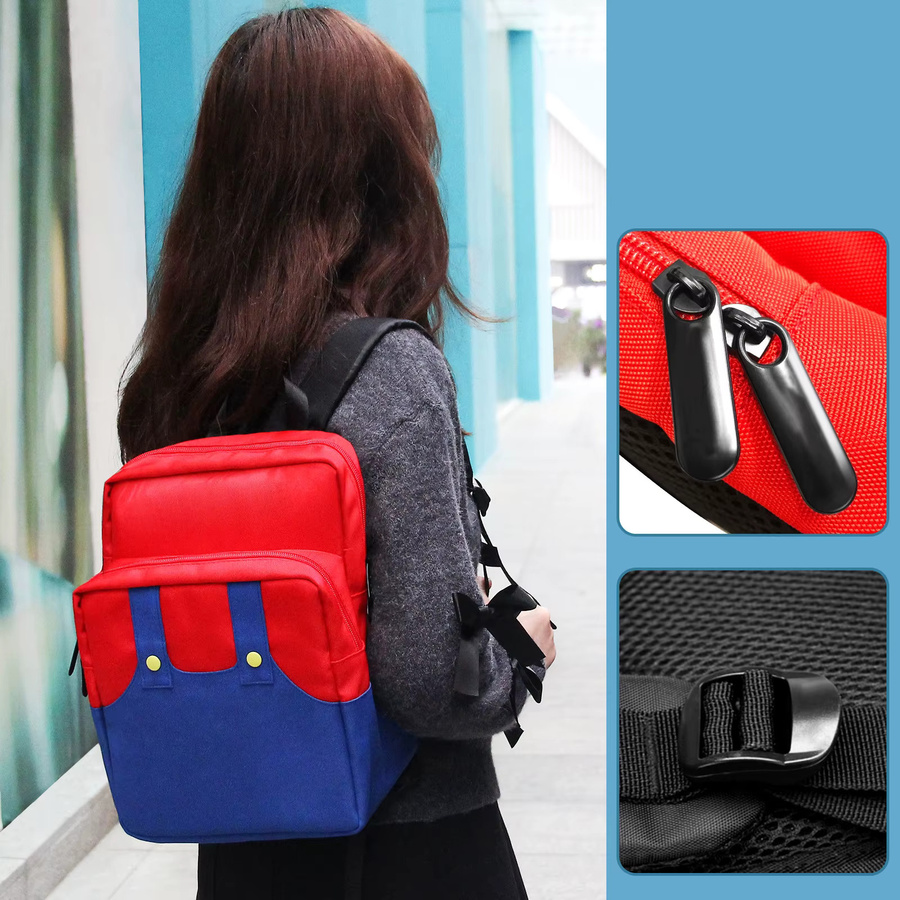 Tragbare Reisetasche für Nintendo Switch, Lite und OLED als Rucksack oder Schultertasche in Rot - Bild 2