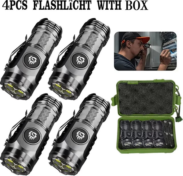 NEWBIRTH Handtaschenlampe in Schwarz mit einstellbarer Helligkeit, USB-Aufladung und kaltweißem Licht - Bild 1