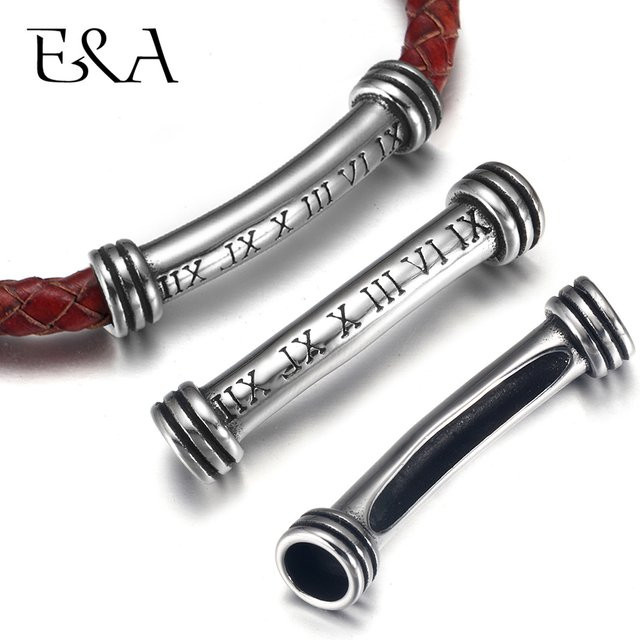 EMBLAASK Verbinder Edelstahl, Vintage, römische Ziffern, Silber, Unisex - Bild 1