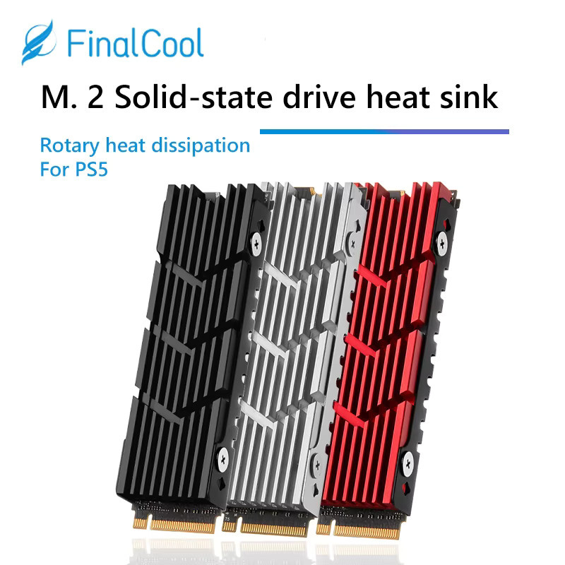 APWIKOGER M.2 NVMe SSD Kühlkörper aus Aluminium mit Thermopad für 2280 Solid-State-Festplatten, Schwarz - Bild 2