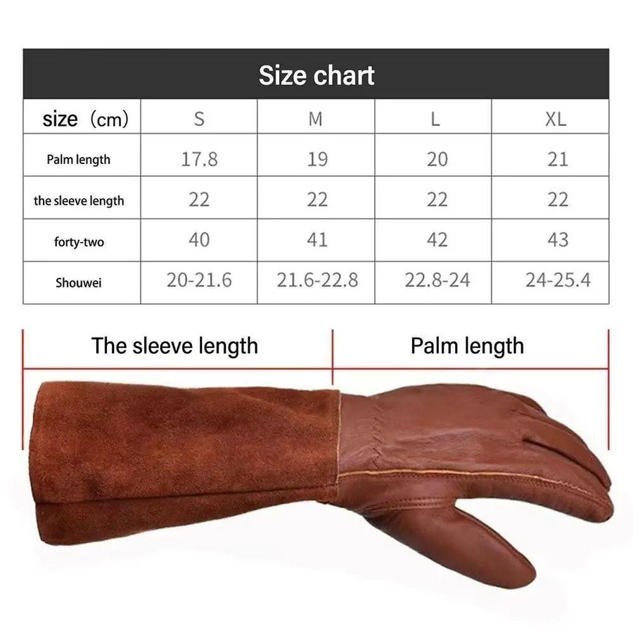 Luyacoth Gartenhandschuhe aus Leder in Kaffeebraun mit langen Ärmeln für Damen und Herren - Bild 2