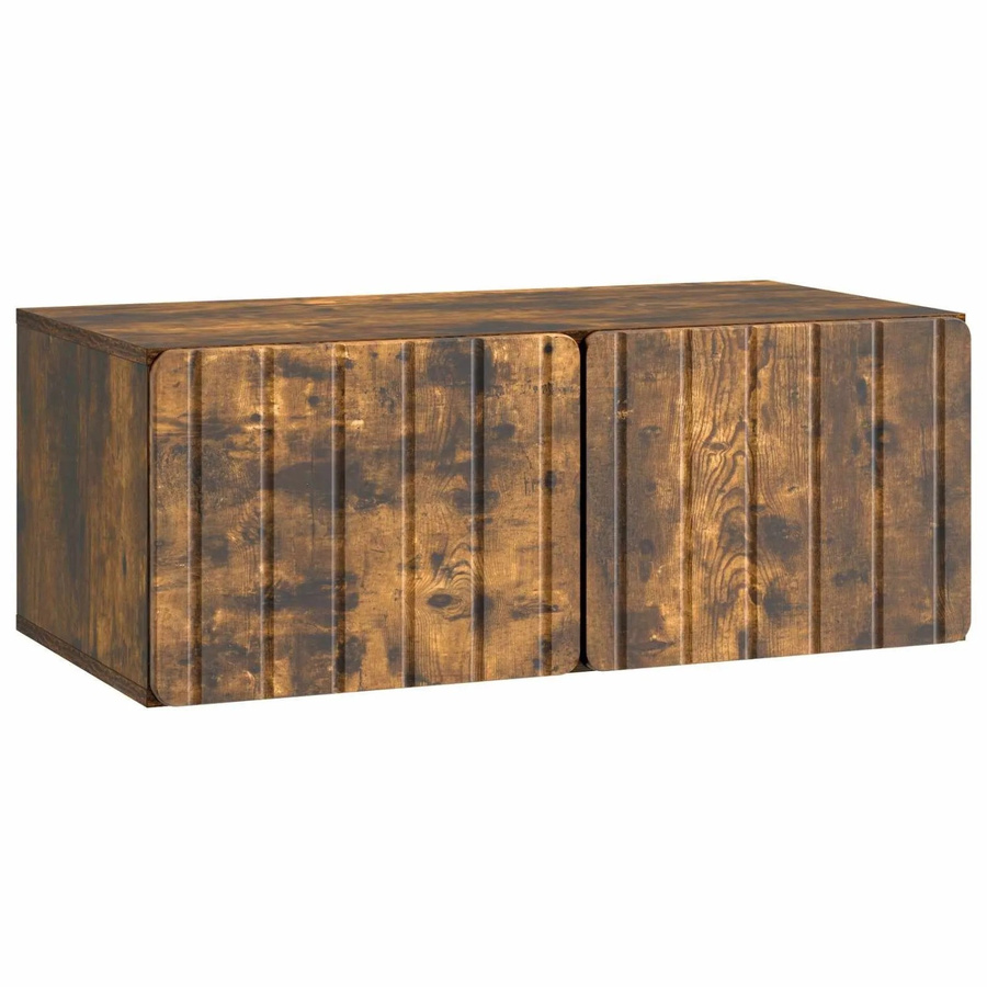 vidaXL Wandmontierter TV-Schrank in Geräuchert Eiche, Modernes Design, B/T/H: 78,5 x 41 x 30 cm - Bild 2
