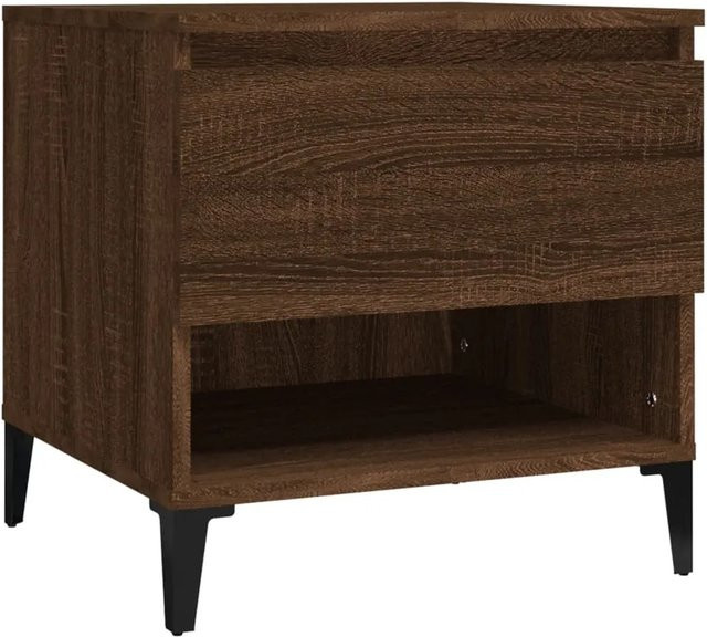 vidaXL Beistelltisch in Braun mit Eichen-Optik aus Holzwerkstoff und Metall, B/T/H: 50 x 46 x 50 cm - Bild 1
