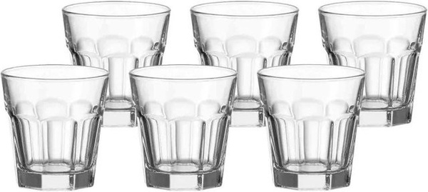 Leonardo Rock Whiskyglas Tumbler aus Glas, transparent, 6er Set, 265 ml