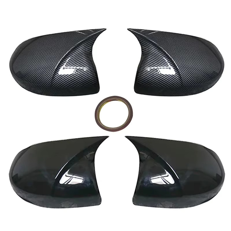 Hornförmige Rückspiegelabdeckung im Kohlefaser-Stil für Honda Fit Jazz GK5 (2014-2020), Farbe: Schwarz - Bild 4