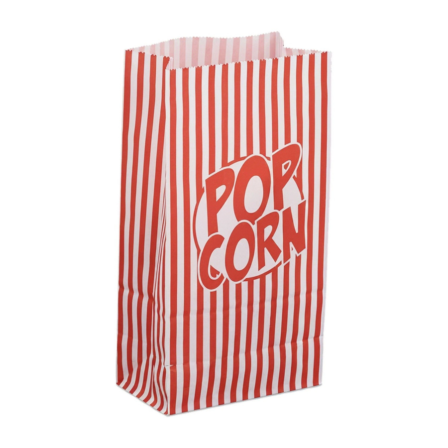 Relaxdays Popcorntüten aus Papier in Rot und Weiß, 144er Set, B: 26 cm, T: 13 cm, H: 8 cm - Bild 2