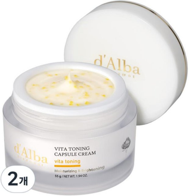 d'Alba Vita Toning Kapselcreme, 2 x 55 g, Gesicht, Vitamin - Bild 1