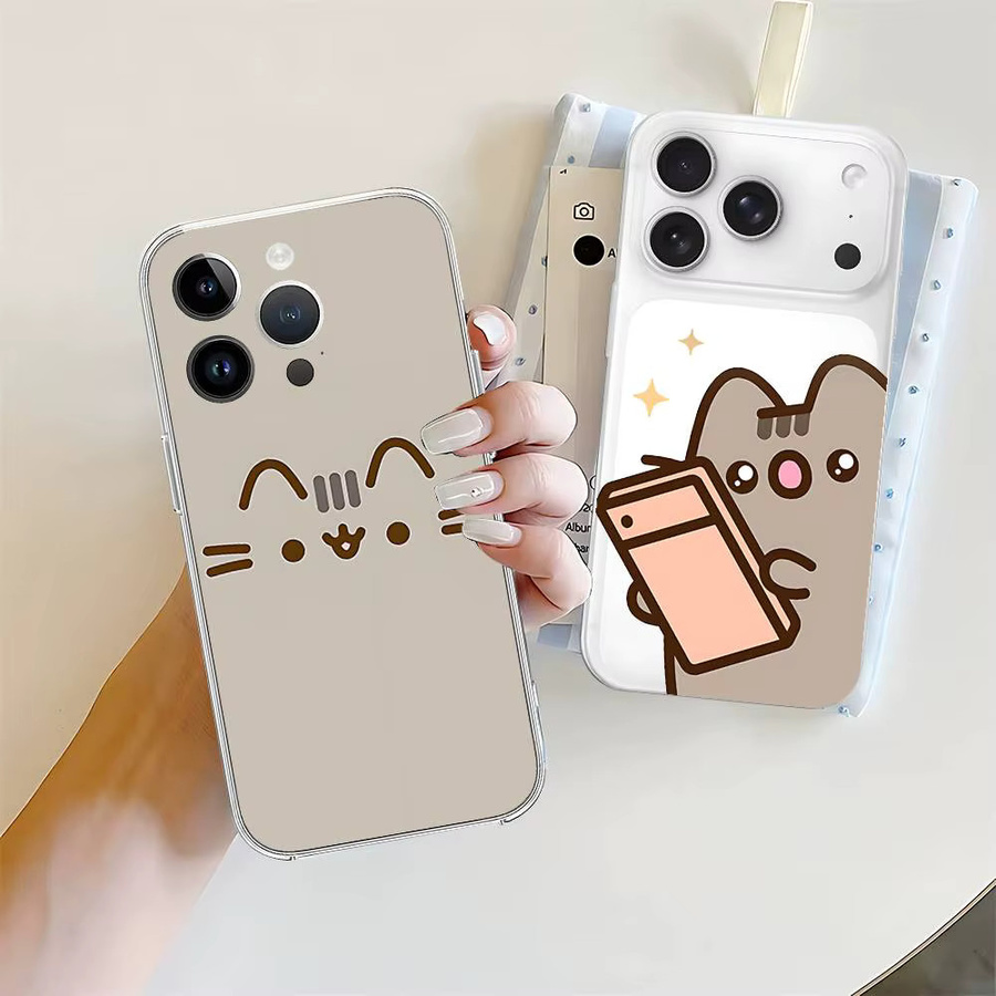Transparente Pusheen Handyhülle für iPhone 11 bis iPhone 17 Pro Max stoßfeste Schutzhülle im Kawaii-Design - Bild 1