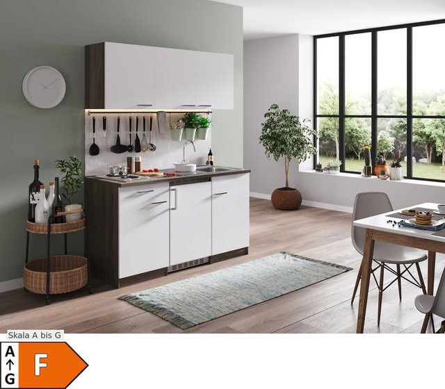 Respekta Singleküche Oliver in Weiß mit E-Geräten, B/T/H: 150 x 60 x 200 cm - Bild 2