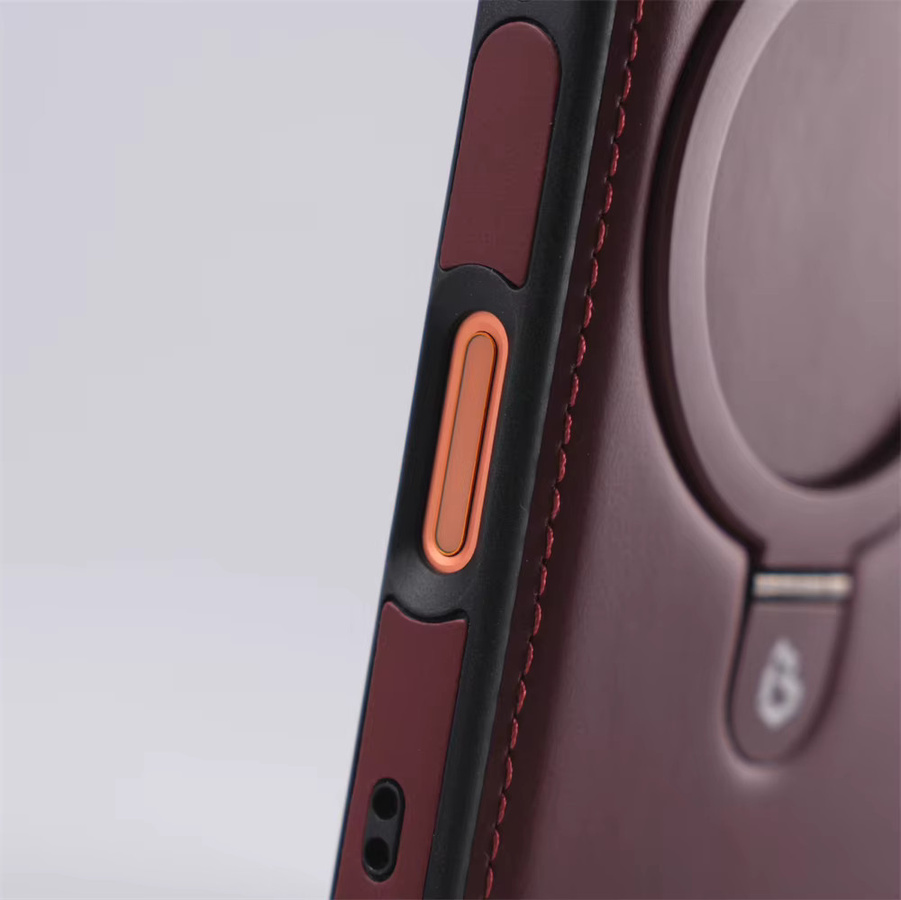 YX Magnetische iPhone Hülle aus PU-Leder mit Ringständer in Rot, stoßfest und MagSafe kompatibel für iPhone 17 Pro Max, 16, 15, 14, 13, 12 Plus - Bild 3