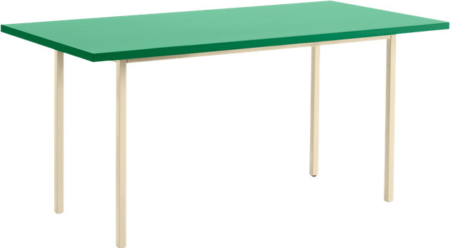 HAY Two Colour Tisch Rechteckig in Green aus Valchromat und Stahlrohr - Bild 1