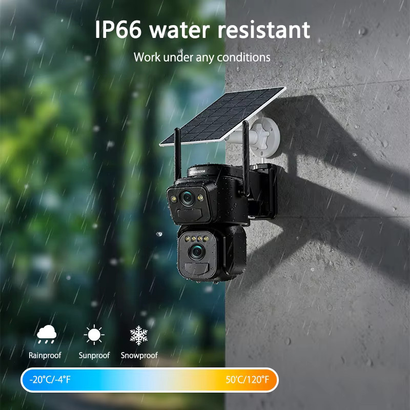 SZSINOCAM 2er-Set Dual-Objektiv Solar-WLAN-Kamera für Außenbereich in Schwarz mit integriertem Akku und Alarmfunktion - Bild 5