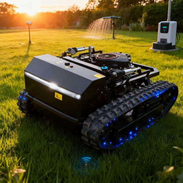 SAAO Smart APP Roboter Rasenmäher Automatischer Akku-Grasschneider mit virtuellem Zaun in Schwarz - Bild 1