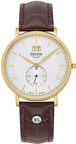 Bruno Söhnle München Armbanduhr, Quarz, Edelstahl, Leder, Silber, 40,5 mm, Herren - Bild 1