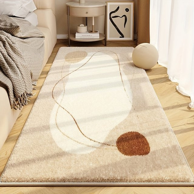 VIKAMA minimalistischer geometrischer Teppich im koreanischen Stil für Schlafzimmer und Erkerfenster, B/T: 120 x 50 cm - Bild 1