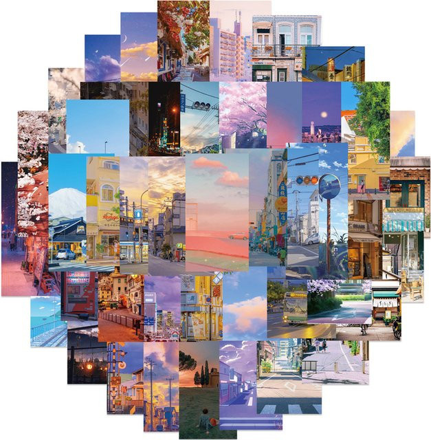 Rspctou Kunst Straßenansicht Aufkleber, Sticker-Set, Multicolor - Bild 1