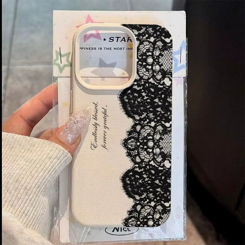 Schwarze Handyhülle aus Lederimitat mit Spitzen-Lichee-Muster für Samsung Galaxy A57 A36 A26 A07 A55 A25 A24 A15 A14 A05S A05 4G 5G - Bild 2