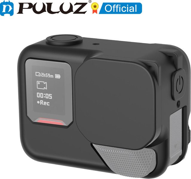 PULUZ Silikonhülle für Insta360 Ace Pro 2 in Schwarz mit Objektivdeckel und Trageriemen - Bild 1