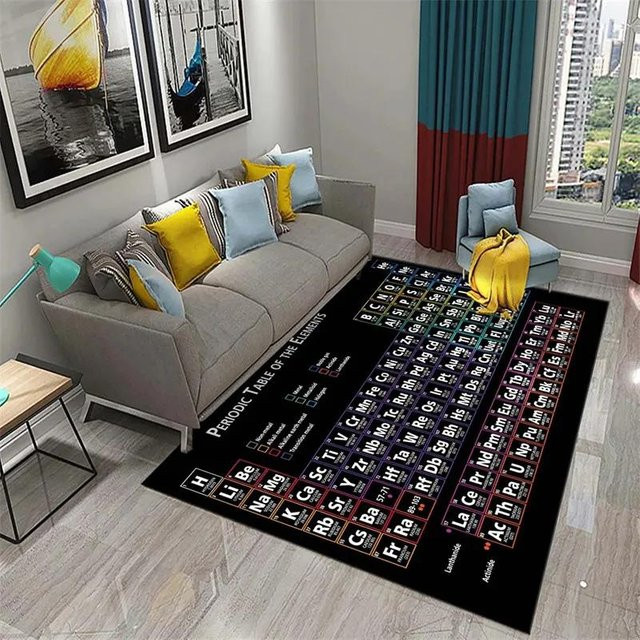 Karpetti 3D Periodensystem der Elemente Teppich, rutschfeste Lernmatte aus Polyester, B/B: 100 x 120 cm, Mehrfarbig - Bild 1