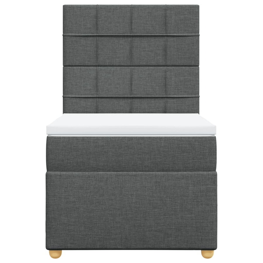 vidaXL Boxspringbett Hybrid mit Matratze Dunkelgrau B/T: 100 x 200 cm - Bild 3